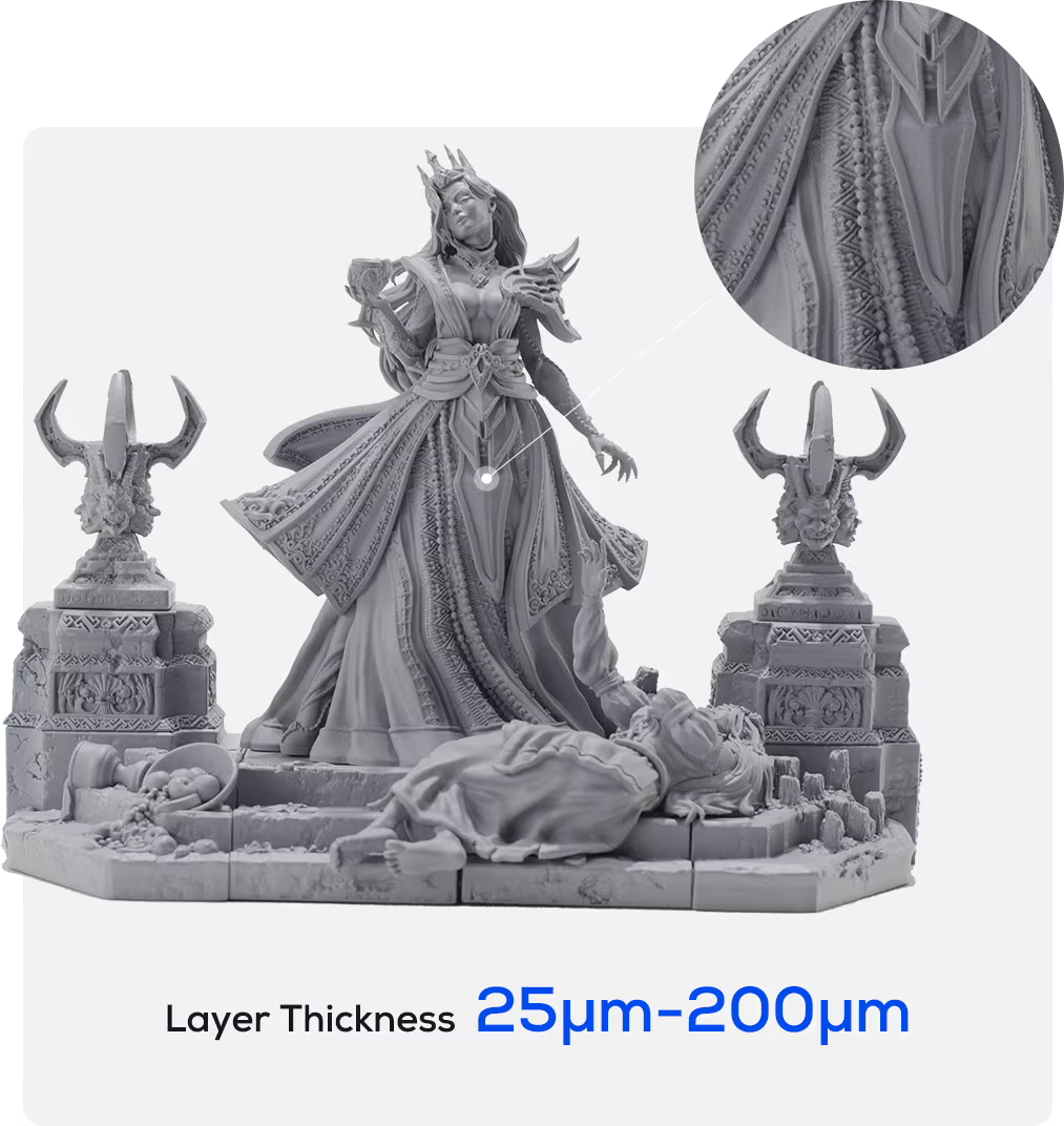 emake3d galaxy 1 creates a detailed 3D printed sculpture with intricate patterns and 25μm-200μm layer thickness.