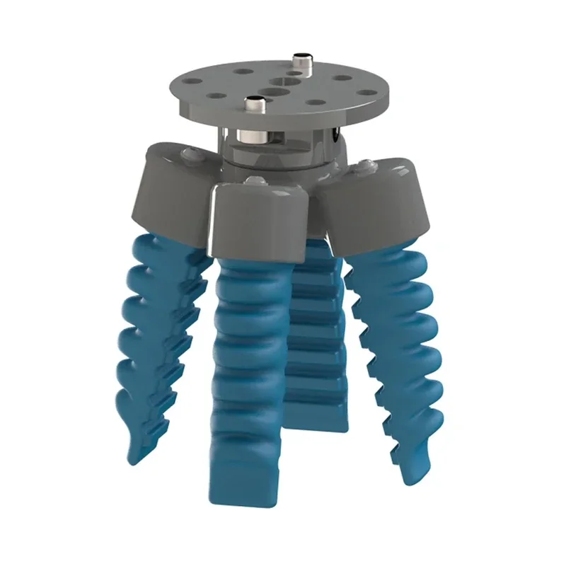 Fairino FR10 robotic gripper with flexible blue silicone fingers and gray mount, designed for collaborative robot integration and object manipulation.