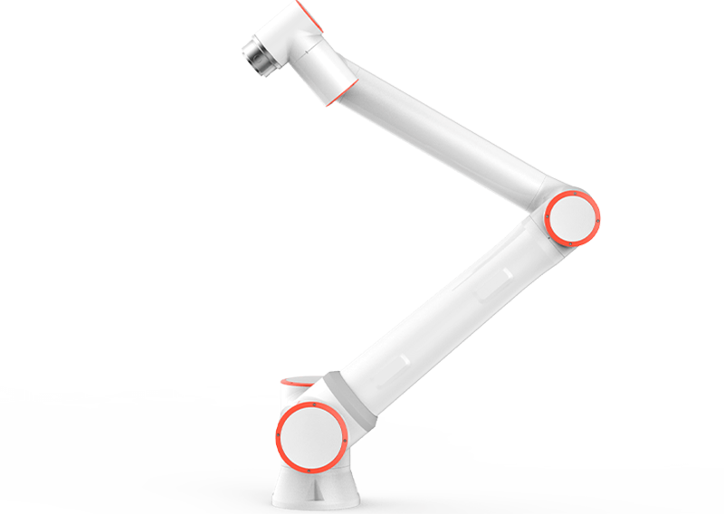 Fairino FR10 collaborative robot arm in white with red accents, shown in a side profile on a white background.