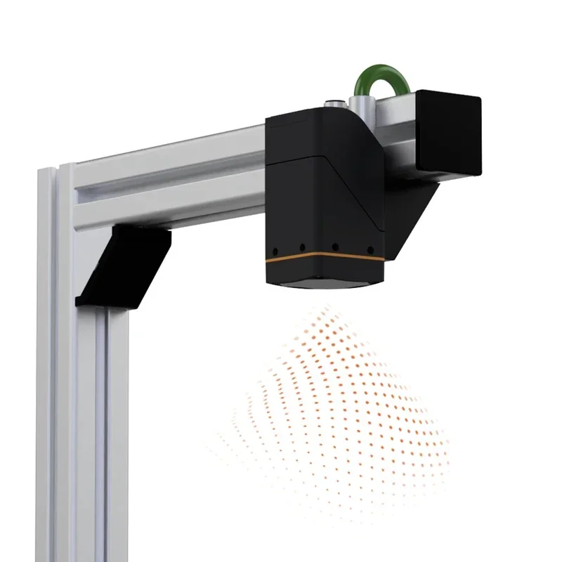 fairino fr20 positioned on metallic frame emitting dotted pattern, showcasing its precision capabilities in automation and object creation.