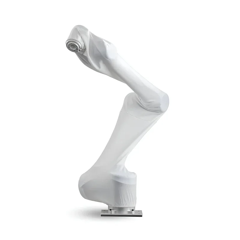 Fairino fr3 collaborative robot arm in protective cover, showcasing sleek design and advanced articulation, ideal for creating precise samples and parts.
