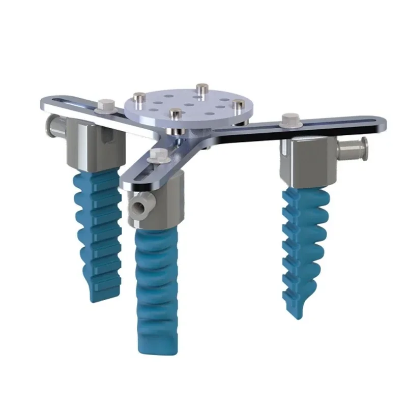 fairino fr30 with three blue gripper arms and metal joints, likely designed for collaborative robotic tasks.