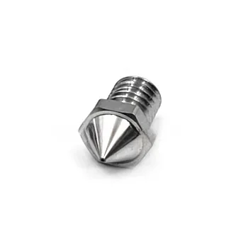 Metal 3D printer nozzle component, likely from Flashforge Creator 4, with threaded end and pointed tip, suitable for high-precision industrial printing.