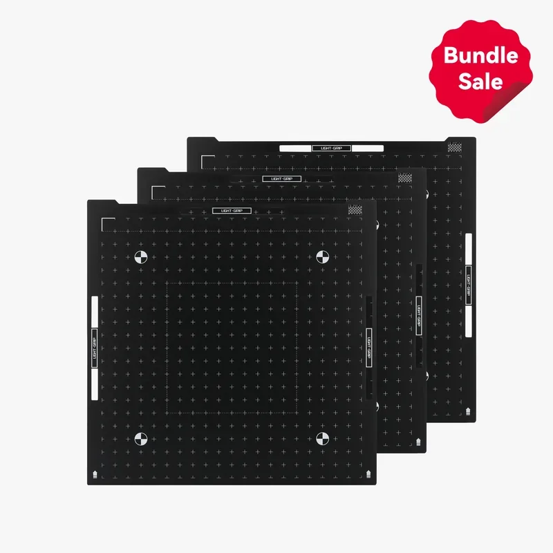 Three black h2c Bambu 3D printer build plates with grid patterns, displayed in a bundle sale configuration, on a white background.