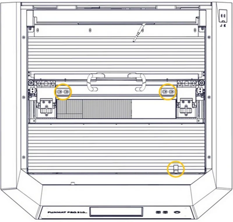 intamsys funmat pro 310 detailed technical diagram, showcasing internal mechanics and design elements, engineered for precise 3D printing output.