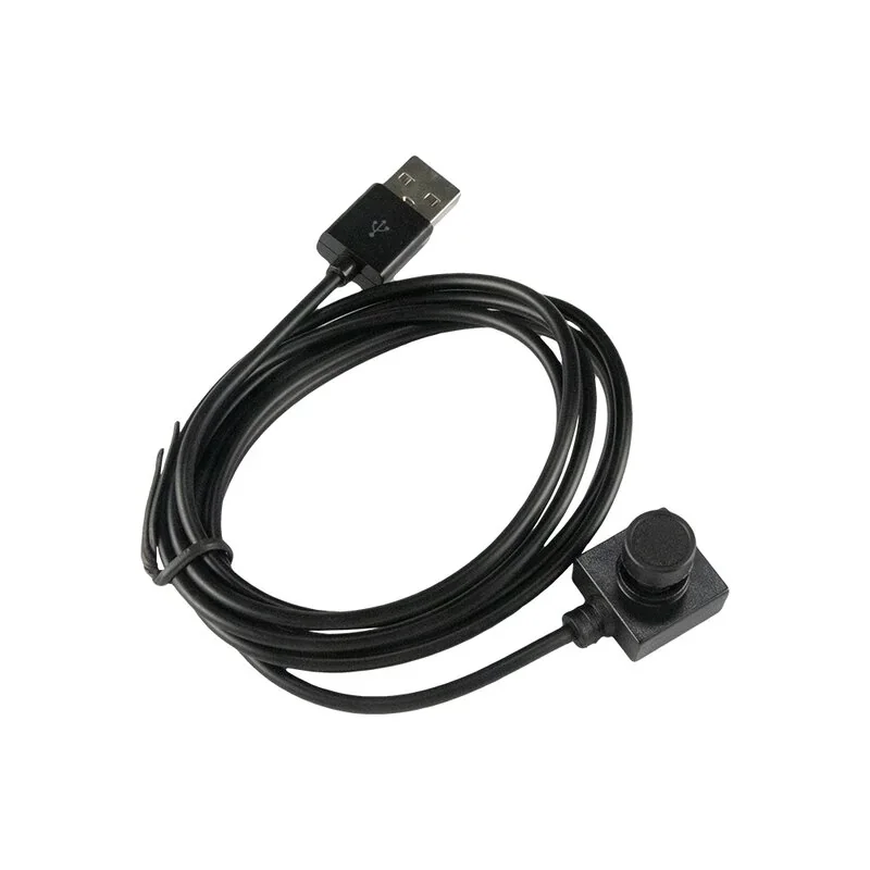 Black USB cable and square sensor used for intamsys funmat pro 410 3D printer, coiled with visible connector.
