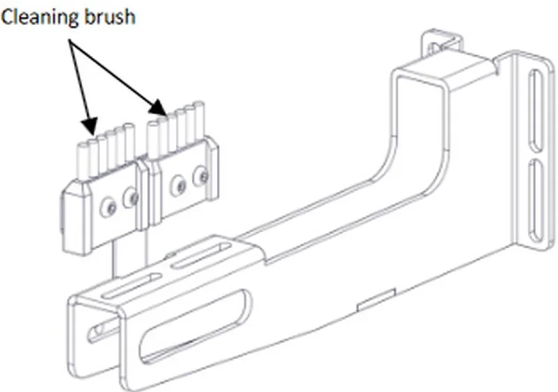 Diagram of Intamsys Funmat Pro 610 HT's cleaning brush component assembly, showing detailed structural layout.