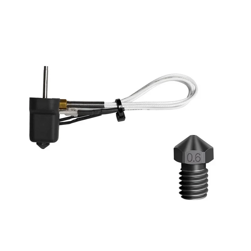 Mingda MD-1000D 3D printer extruder with nozzle, wires, and tool showing 0.6mm size, optimized for precision 3D printing.