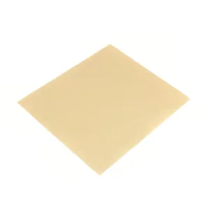 Original Prusa MK4S 3D Printer Kit part, light beige square plate, used for prints, isolated on white background.