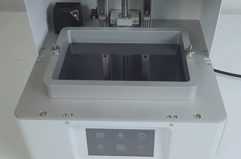 Phrozen Sonic XL 4K Plus 3D printer showcasing LCD screen and build platform in a clean, minimalistic design.