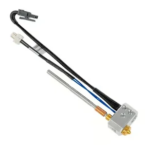 Prusa XL 3D printer nozzle assembly with wiring and connector, showcasing its intricate design for precise 3D printing.