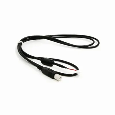 Black USB cable for Raise3D E2CF 3D printer, featuring connectors and a durable design.