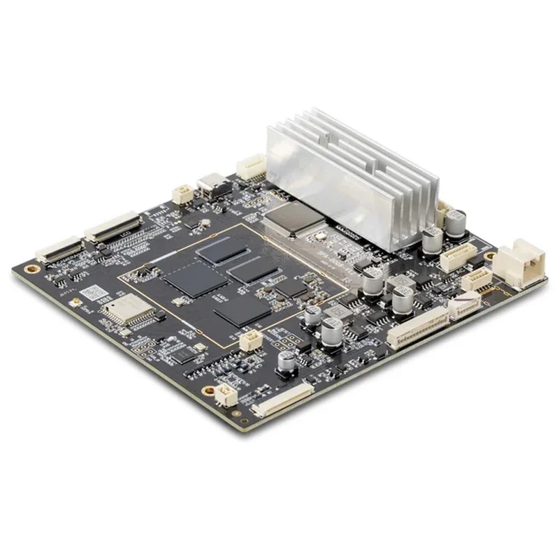 Snapmaker U1 circuit board featuring a heat sink, chips, and connectors, essential for 3D printer functionality.